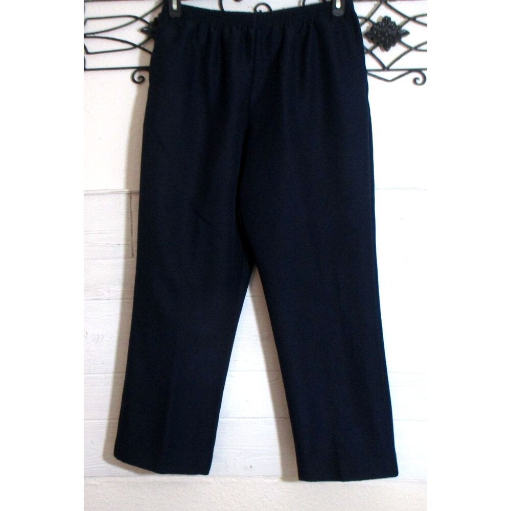 Alfred Dunner Pull On Pants Women's Size 14 Blue Tapered Leg